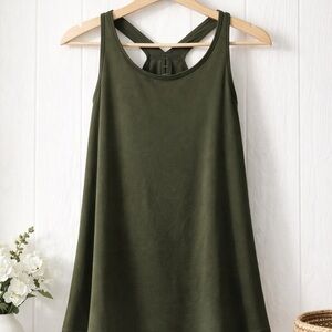Fabletics Olive Green Racerback Tank Top XL  Athletic Flowy